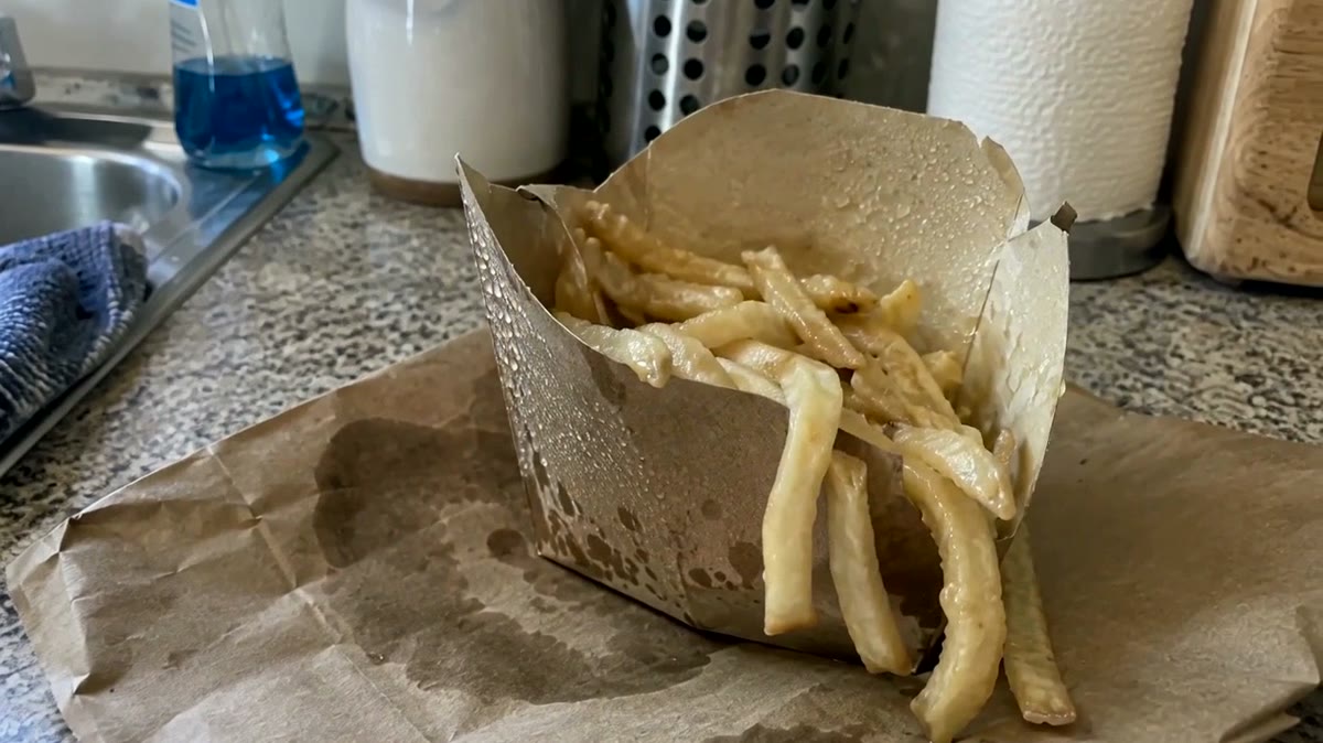 Wasted soggy takeout food